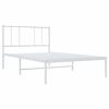 vidaXL Bed Frame White Powder-Coated Steel Single Bed Frame