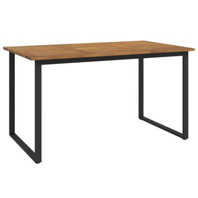 vidaXL Patio Table with U-shaped Legs 55.1"x31.5"x29.5" Solid Wood Acacia