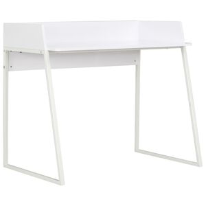 vidaXL Desk White Engineered wood and powder-coated steel Compact Sleek