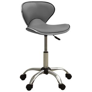 vidaXL Office Chair Grey Faux leather, chrome-plated steel Compact