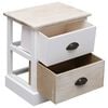 vidaXL Cabinet Set of 2 White and Natural Paulownia Wood Small
