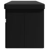 vidaXL Storage Bench Black PVC, engineered wood