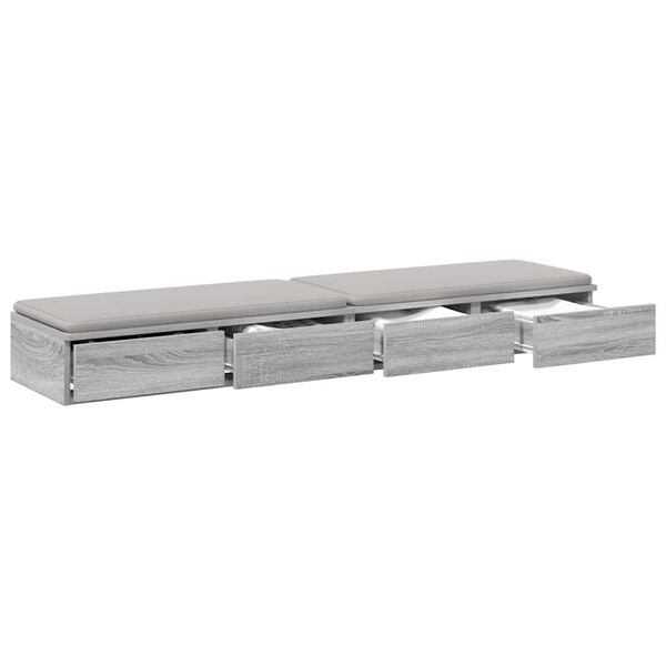 vidaXL Bed Drawers Grey Sonoma 59.06 x 14.37 x 6.50 in Engineered Wood