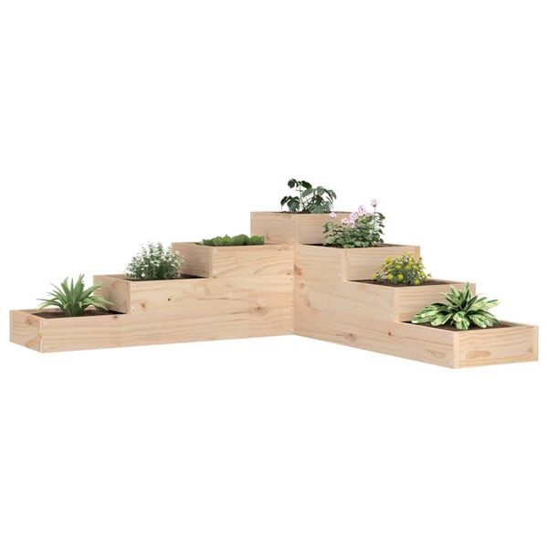 vidaXL Garden Planter 4-Tier 41.7x41.1x14.2" Solid Wood Pine