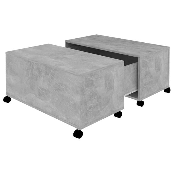 vidaXL Coffee Table Concrete Grey Engineered Wood Medium Extendable