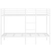 vidaXL Bunk Bed White Steel, mesh fabric Twin Breathable Design