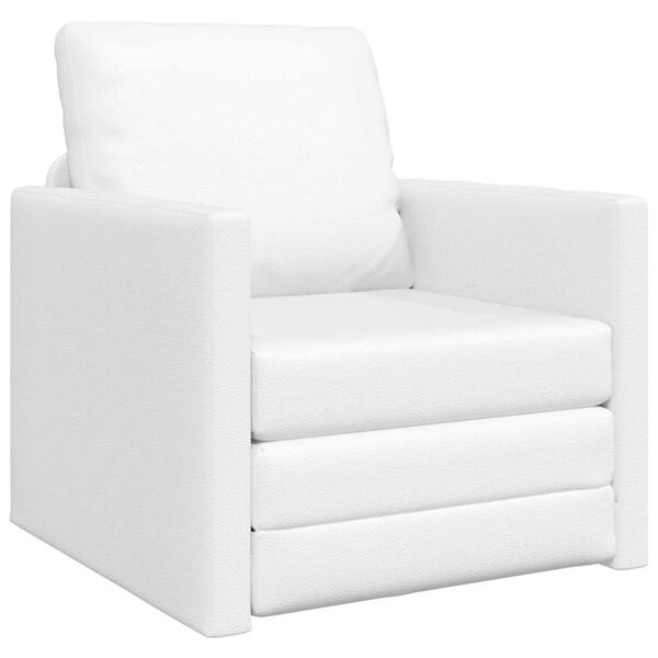 vidaXL Sofa Bed White 29.13 x 30.31 x 31.89 in Artificial Leather