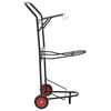 vidaXL Saddle Trolley Black Steel Compact Collapsible Saddle Trolley