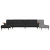 vidaXL L-shaped Sofa Bed Black Velvet Large Adjustable Armrests