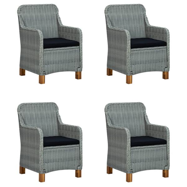 vidaXL Dining Set Light Grey and Black