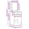 vidaXL Dressing Table Grey Sonoma 50 x 41 x 135 cm Engineered wood