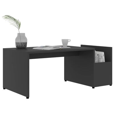 vidaXL Coffee Table Gray 35.4"x17.7"x13.8" Chipboard