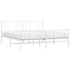 vidaXL Bed Frame White Powder-Coated Steel King Bed Frame Rectangular