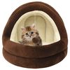 vidaXL Cat Bed Brown and Cream Fleece, PP cotton Small Cat Bed