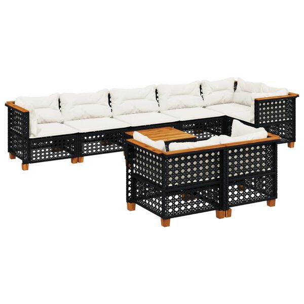 vidaXL Garden Sofa Set Black, cream white
