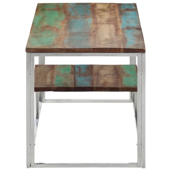vidaXL Coffee Table Silver, Varied Wood Tones