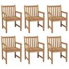 vidaXL Patio Chair Set of 6 Natural Wood, Blue