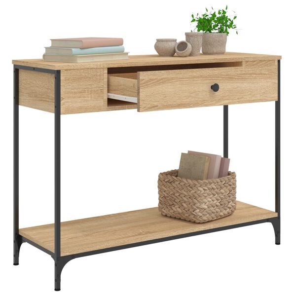 vidaXL Console Table Sonoma oak Engineered wood Medium Adjustable Feet