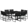 vidaXL Garden Dining Set Black