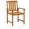 vidaXL Patio Chair Set of 6 Natural Wood Solid Acacia Wood, 100% Polyester
