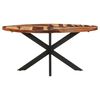 vidaXL Dining Table Natural wood with black legs