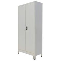 vidaXL Office Cabinet with 2 Doors Steel 35.4"x15.7"x70.9" Gray