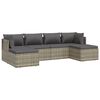vidaXL Garden Lounge Set Grey PE rattan, powder-coated steel, polyester, PVC