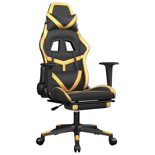 vidaXL Gaming Chair Black and Gold