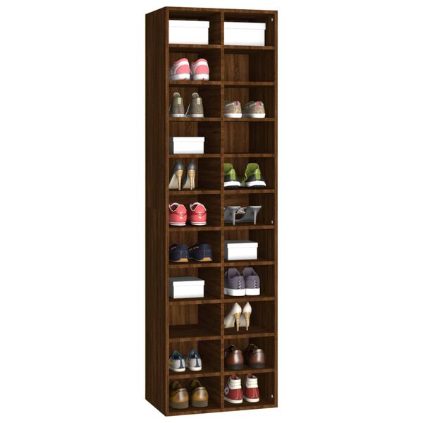 vidaXL Shoe Cabinet Brown Oak Engineered Wood Tall Shoe Cabinet