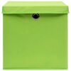 vidaXL Storage Boxes with Covers 10 pcs 11"x11"x11" Green