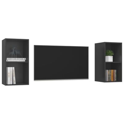 vidaXL Wall-mounted TV Stands 2 pcs Gray Engineered Wood