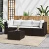 vidaXL Patio Lounge Set Brown, Cream