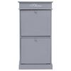 vidaXL Shoe Cabinet Gray Paulownia wood + MDF 19.7 x 11.0 x 38.6 in