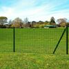 vidaXL Euro Fence Steel 32.8'x5.6' Green