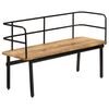vidaXL Bench Natural Brown, Black Solid Mango Wood, Powder-Coated Iron