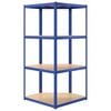 vidaXL 4-Layer Corner Shelf Blue Steel&Engineered Wood