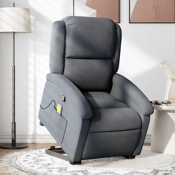 vidaXL Stand Up Massage Recliner Chair Dark grey