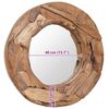 vidaXL Decorative Mirror Brown Teak, Glass 23.6 in Diameter