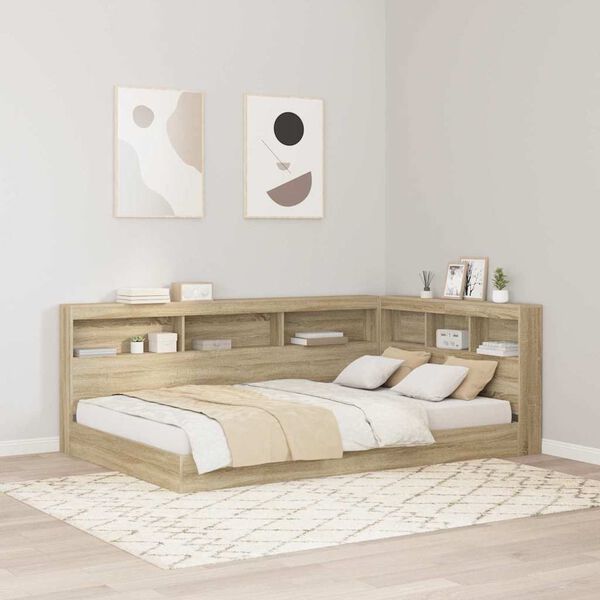 vidaXL Storage Headboard Sonoma Oak 47.24 in Engineered Wood