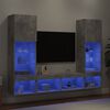 vidaXL 5 Piece TV Wall Units with LED Concrete Gray Engineered Wood