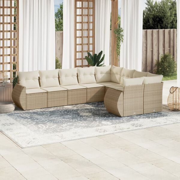 vidaXL Garden Sofa Set Beige and Cream White