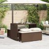 vidaXL 3 Piece Patio Dining Set with Cushions Brown Poly Rattan