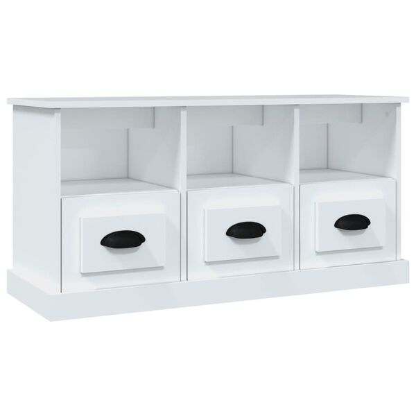 vidaXL TV Cabinet White Engineered wood Medium TV Cabinet Rectangular