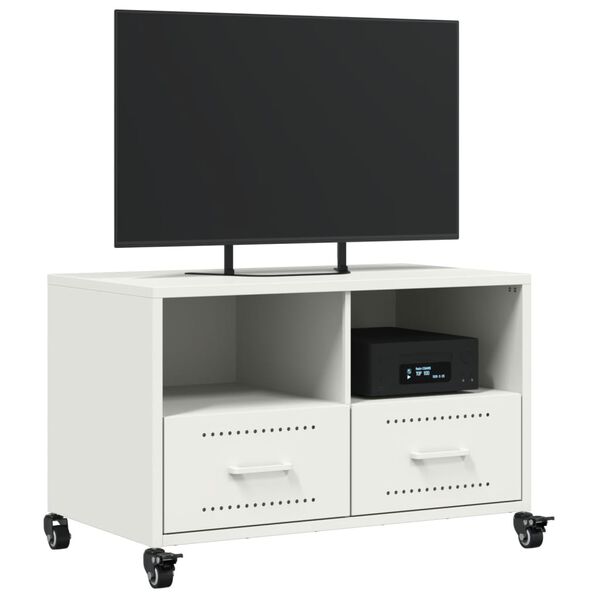 vidaXL TV Cabinet White Cold-rolled steel Medium TV Cabinet