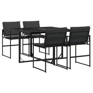 vidaXL Garden Dining Set Black, Dark Grey