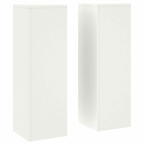 vidaXL Plant Stand 2 pcs White 9.45 x 9.45 x 29.53 in Steel