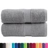 vidaXL Soap Towel Set of 2 Grey 100% Ring-Spun Cotton 11.8x11.8in