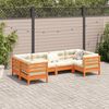 vidaXL Garden Sofa Set Wax brown Solid pine wood, Oxford fabric, PP cotton
