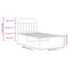 vidaXL Bed Frame White Powder-Coated Steel Twin Sturdy Bed Frame