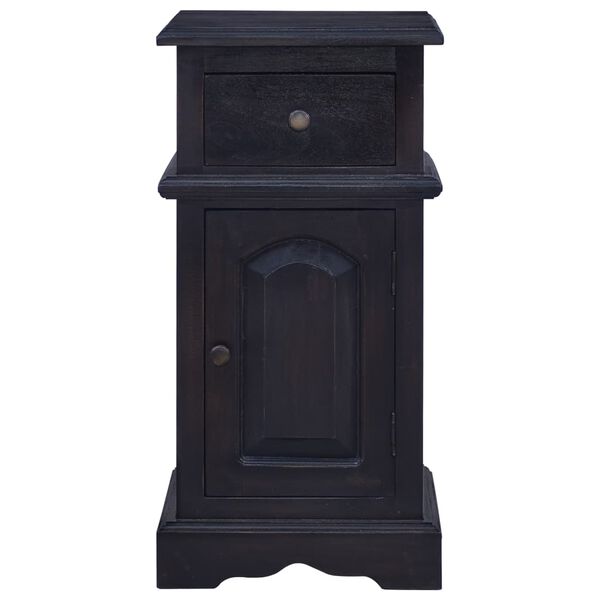 vidaXL Bedside Cabinet Light Black Coffee Solid Mahogany Wood Standard